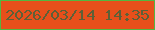 文字の大きさ：1、枠の色：53b641、背景の色：e74f1b、文字の色：5d6037 無料ブログパーツのブログ時計