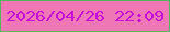 文字の大きさ：5、枠の色：53b65e、背景の色：ef77b5、文字の色：c610d5 無料ブログパーツのブログ時計
