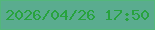 文字の大きさ：4、枠の色：53b77b、背景の色：5aac8f、文字の色：27a33e 無料ブログパーツのブログ時計