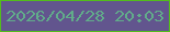 文字の大きさ：2、枠の色：53bc1c、背景の色：62558e、文字の色：61ac8a 無料ブログパーツのブログ時計