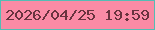 文字の大きさ：2、枠の色：53bdb4、背景の色：fa8ba5、文字の色：69333e 無料ブログパーツのブログ時計
