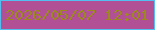文字の大きさ：5、枠の色：53bef0、背景の色：b25096、文字の色：9b891d 無料ブログパーツのブログ時計