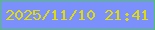 文字の大きさ：5、枠の色：53c06f、背景の色：7c90fb、文字の色：e0db0f 無料ブログパーツのブログ時計