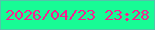 文字の大きさ：4、枠の色：53c4aa、背景の色：18fb95、文字の色：f62090 無料ブログパーツのブログ時計