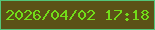 文字の大きさ：3、枠の色：53c579、背景の色：5b5116、文字の色：72dc19 無料ブログパーツのブログ時計