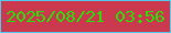文字の大きさ：5、枠の色：53c8ee、背景の色：cb394f、文字の色：2adf05 無料ブログパーツのブログ時計