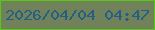 文字の大きさ：5、枠の色：53ca14、背景の色：718159、文字の色：235e84 無料ブログパーツのブログ時計