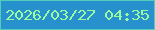 文字の大きさ：4、枠の色：53ccba、背景の色：2791cd、文字の色：9bfba1 無料ブログパーツのブログ時計