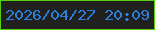 文字の大きさ：3、枠の色：53cd0c、背景の色：20201e、文字の色：2a7fdc 無料ブログパーツのブログ時計