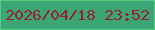 文字の大きさ：5、枠の色：53ce81、背景の色：3ca576、文字の色：98212e 無料ブログパーツのブログ時計