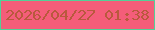 文字の大きさ：5、枠の色：53cf97、背景の色：f45d79、文字の色：b9593d 無料ブログパーツのブログ時計