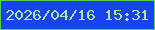 文字の大きさ：2、枠の色：53d14b、背景の色：1844f0、文字の色：b9e590 無料ブログパーツのブログ時計