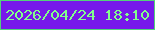 文字の大きさ：4、枠の色：53d17a、背景の色：7718ea、文字の色：82ff8c 無料ブログパーツのブログ時計