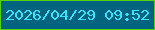 文字の大きさ：5、枠の色：53d204、背景の色：02647f、文字の色：3de1fa 無料ブログパーツのブログ時計