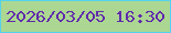 文字の大きさ：1、枠の色：53d2f0、背景の色：acd792、文字の色：612bac 無料ブログパーツのブログ時計
