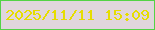 文字の大きさ：5、枠の色：53d346、背景の色：e0d6dd、文字の色：e6dd00 無料ブログパーツのブログ時計