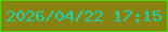文字の大きさ：5、枠の色：53d410、背景の色：88830e、文字の色：19d3b5 無料ブログパーツのブログ時計