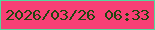 文字の大きさ：3、枠の色：53d89d、背景の色：f83f75、文字の色：1f4610 無料ブログパーツのブログ時計