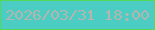 文字の大きさ：4、枠の色：53d95a、背景の色：4bcdc4、文字の色：b5b5b0 無料ブログパーツのブログ時計