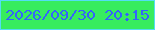 文字の大きさ：3、枠の色：53ddf4、背景の色：37ec5f、文字の色：3464fa 無料ブログパーツのブログ時計