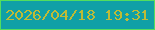 文字の大きさ：1、枠の色：53de5e、背景の色：10a0a6、文字の色：bfbb36 無料ブログパーツのブログ時計