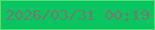 文字の大きさ：5、枠の色：53de73、背景の色：08c461、文字の色：747b6c 無料ブログパーツのブログ時計
