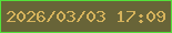 文字の大きさ：5、枠の色：53e03a、背景の色：686438、文字の色：d6b35c 無料ブログパーツのブログ時計
