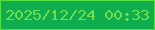 文字の大きさ：4、枠の色：53e13d、背景の色：0fad4d、文字の色：6fdf4d 無料ブログパーツのブログ時計