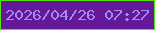 文字の大きさ：2、枠の色：53e509、背景の色：64199b、文字の色：a48cee 無料ブログパーツのブログ時計