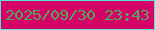 文字の大きさ：2、枠の色：53e5de、背景の色：d50268、文字の色：52a85a 無料ブログパーツのブログ時計