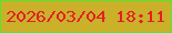 文字の大きさ：1、枠の色：53e630、背景の色：cbb02a、文字の色：e12024 無料ブログパーツのブログ時計