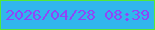 文字の大きさ：5、枠の色：53e839、背景の色：31b6ed、文字の色：9046f6 無料ブログパーツのブログ時計