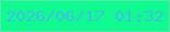 文字の大きさ：4、枠の色：53e9aa、背景の色：10fa91、文字の色：3ec2e4 無料ブログパーツのブログ時計