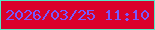 文字の大きさ：5、枠の色：53e9c6、背景の色：da002b、文字の色：7659fe 無料ブログパーツのブログ時計