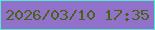 文字の大きさ：3、枠の色：53e9d1、背景の色：9271ca、文字の色：456414 無料ブログパーツのブログ時計