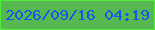 文字の大きさ：1、枠の色：53ec38、背景の色：57b852、文字の色：1357ec 無料ブログパーツのブログ時計