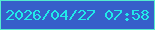 文字の大きさ：2、枠の色：53eccf、背景の色：365fca、文字の色：21e9e9 無料ブログパーツのブログ時計