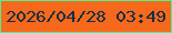 文字の大きさ：2、枠の色：53ee8c、背景の色：f6681b、文字の色：162e45 無料ブログパーツのブログ時計