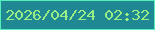 文字の大きさ：1、枠の色：53efbb、背景の色：208893、文字の色：98ee85 無料ブログパーツのブログ時計