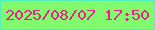 文字の大きさ：5、枠の色：53efbc、背景の色：81fb6d、文字の色：e8208b 無料ブログパーツのブログ時計