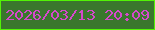 文字の大きさ：5、枠の色：53f306、背景の色：3a772d、文字の色：d549cb 無料ブログパーツのブログ時計