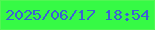 文字の大きさ：3、枠の色：53f553、背景の色：36fa45、文字の色：3c60d4 無料ブログパーツのブログ時計
