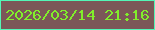 文字の大きさ：3、枠の色：53f6b7、背景の色：7b5758、文字の色：81ef2b 無料ブログパーツのブログ時計