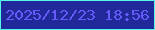 文字の大きさ：2、枠の色：53f6e7、背景の色：212899、文字の色：655afa 無料ブログパーツのブログ時計