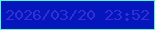 文字の大きさ：1、枠の色：53fcd0、背景の色：0517bc、文字の色：3331d5 無料ブログパーツのブログ時計