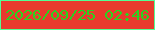 文字の大きさ：4、枠の色：53fe94、背景の色：e93a2e、文字の色：2bd21f 無料ブログパーツのブログ時計