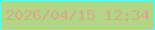 文字の大きさ：4、枠の色：53feeb、背景の色：b2d586、文字の色：d7a889 無料ブログパーツのブログ時計