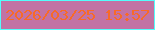 文字の大きさ：5、枠の色：53fefc、背景の色：c273a4、文字の色：f86a28 無料ブログパーツのブログ時計