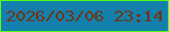 文字の大きさ：3、枠の色：53ff17、背景の色：137fac、文字の色：6e3614 無料ブログパーツのブログ時計