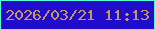 文字の大きさ：2、枠の色：53ffd0、背景の色：200dcc、文字の色：c7995f 無料ブログパーツのブログ時計